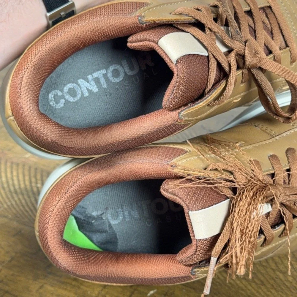 FootJoy Golf Shoes Mens 8 Wide‎ Brown Contour Casual Spikeless Leather Athletic